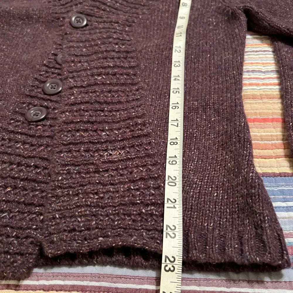 Royal Robbins Women's Cardigan Wool‎ Purple Sparkle Knit Button Front Size S